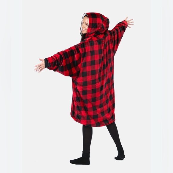 The big comfy blanket hoodie sweater plaid checkered - Picture 1 of 3